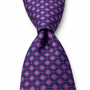 Ted Baker London Geometric Blue and Red Silk Tie